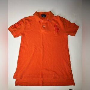 Vintage Polo Ralph Lauren Big Pony Orange Polo Shirt Boys 8 Preppy Y2K